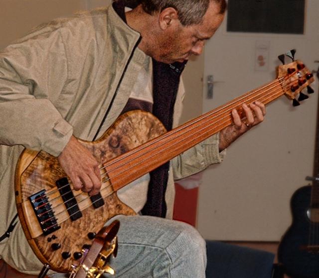 Kevin Playing an Elrick Bass